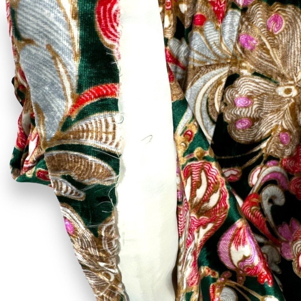 Ole Borden For Rembrandt Vintage 1960s Velvet Floral Mock Neck Dress, Size M - Picture 5 of 16